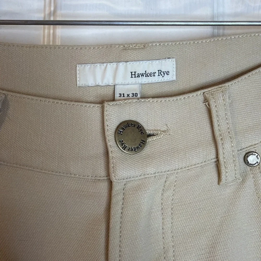 NWT Hawker Rye Jeans Mens 31 x 30 Tan Slim Fit Stretch Straight Twill Chino